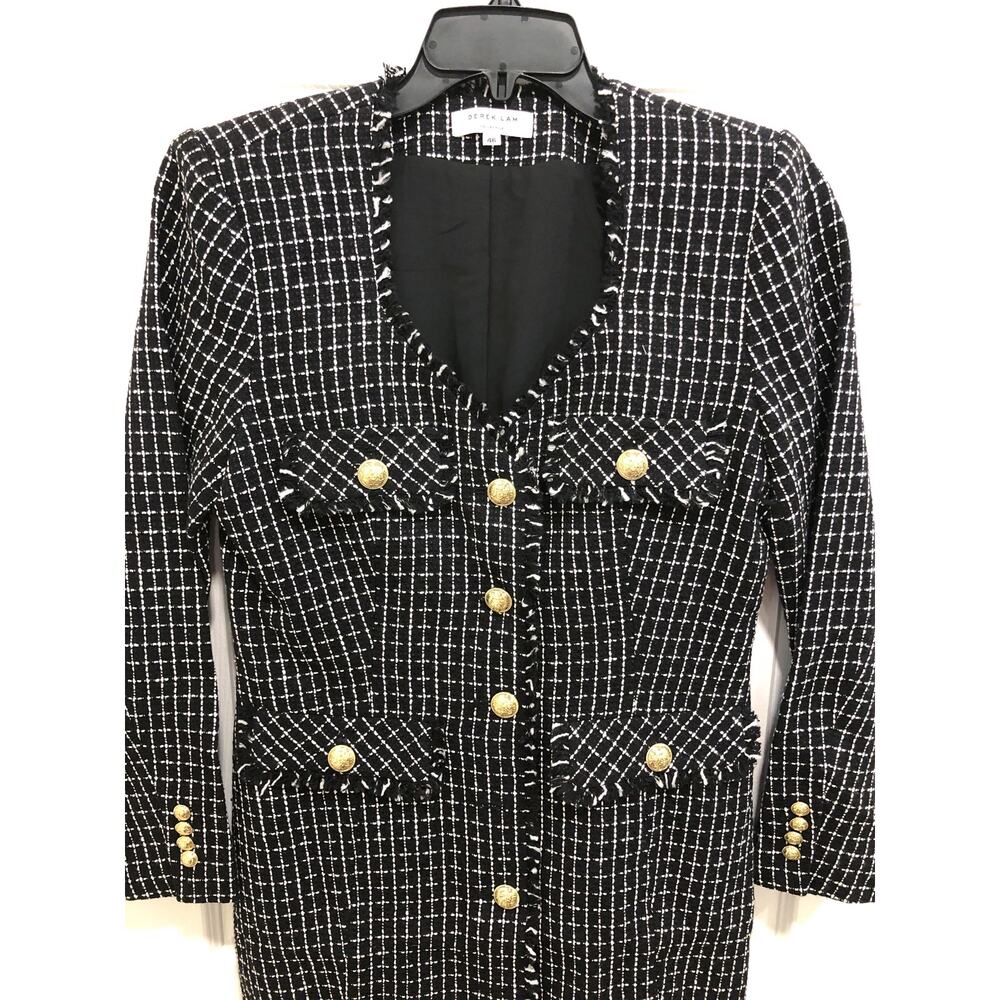 Derek Lam Collective Constance Black Tweed Jacket Dress - Picture 3 of 11